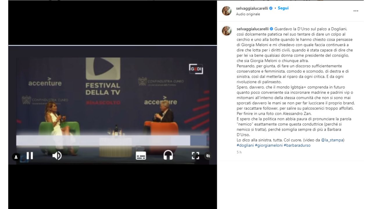 Selvaggia Lucarelli Stronca La D Urso C Entra Giorgia Meloni