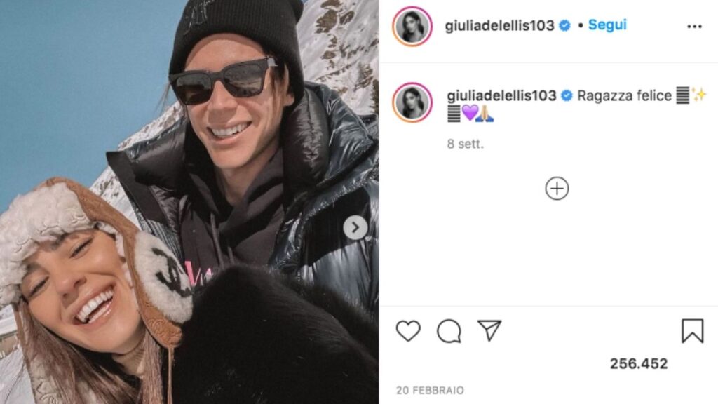 giulia de lellis e carlo gussalli beretta sulla neve nel 2021