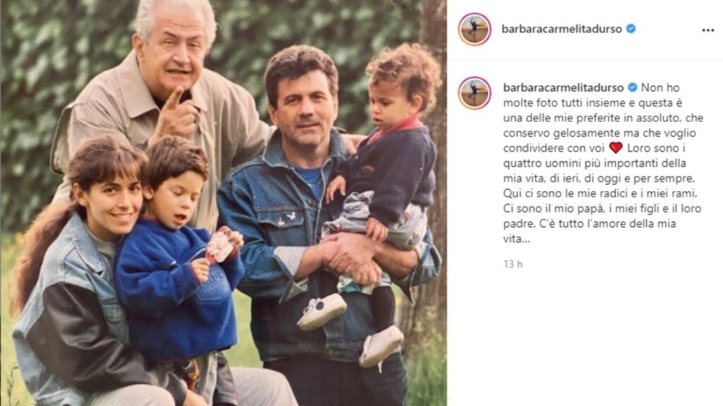 barbara d'urso, il padre rodolfo, i figli emanuele e giammauro e l'ex compagno mauro berardi