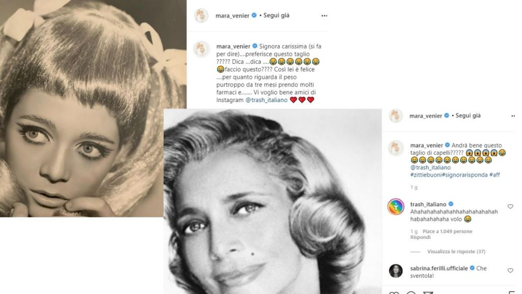 Mara Venier e i post su Instagram in risposta agli attacchi sui suoi capelli