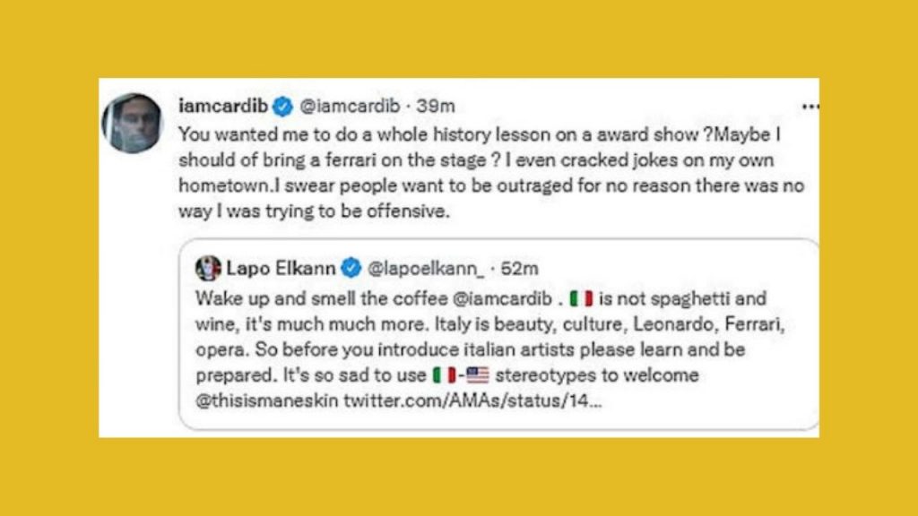 Cardi B, il tweet scomparso