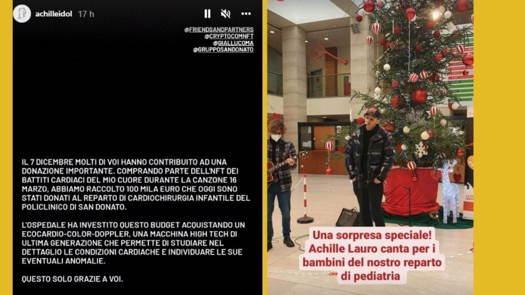 Achille Lauro su Instagram ospedale San Donato