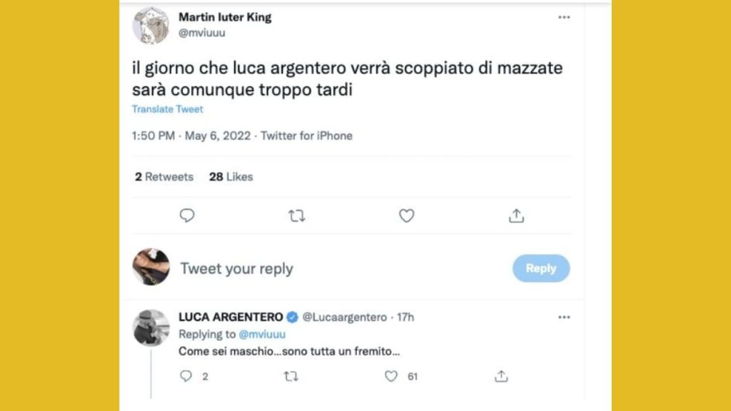 il tweet contro luca argentero