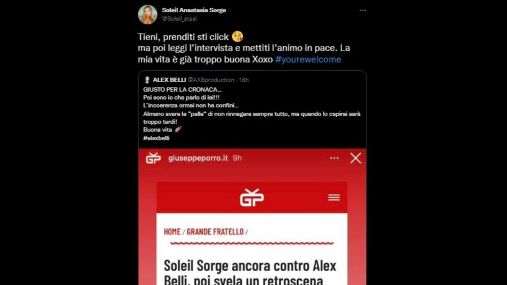 soleil sorge alex belli twitter