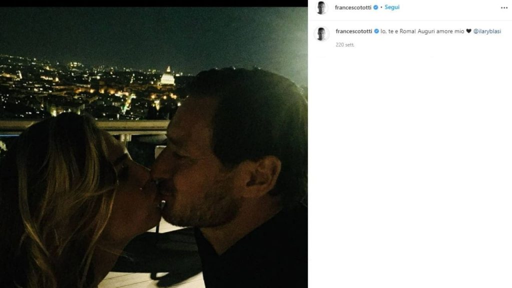 Ilary Blasi e Francesco Totti su Instagram