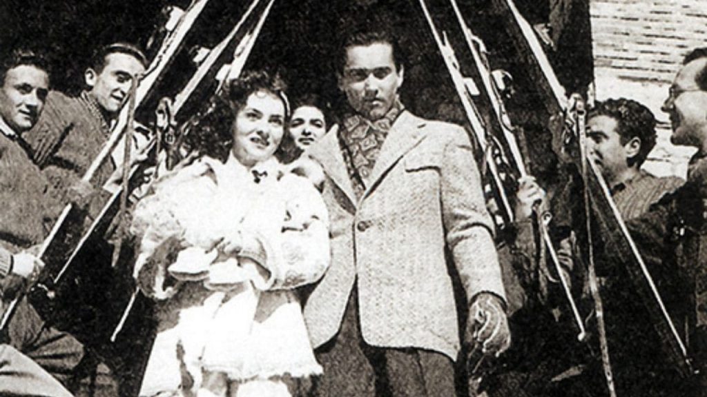 Milko Skofic e Gina Lollobrigida nel giorno del matrimonio nel 1949