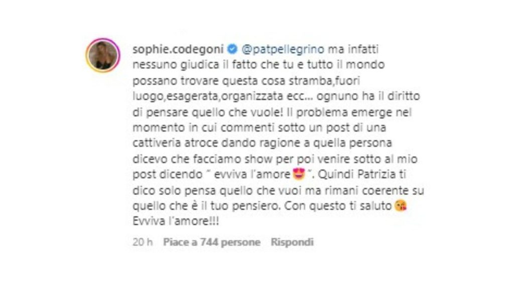 sophie codegoni patrizia pellegrino