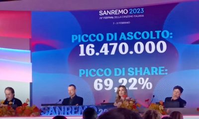 Conferenza stampa Festival di Sanremo 2023 ascolti tv prima serata