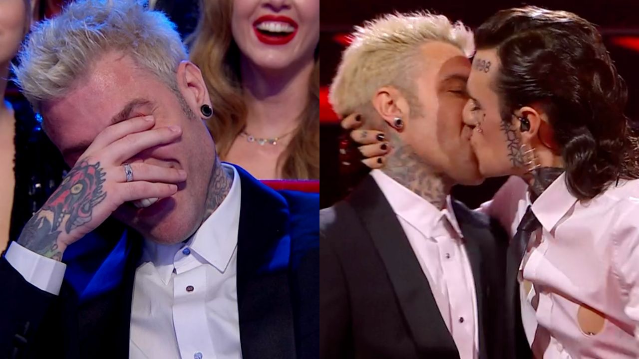 fedez bacio rosa chemical sanremo