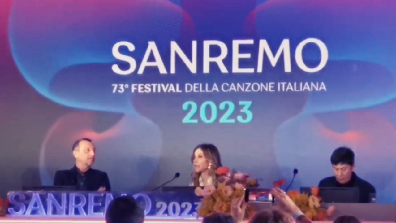 Francesca Fagnani conferenza stampa Festival di Sanremo 2023