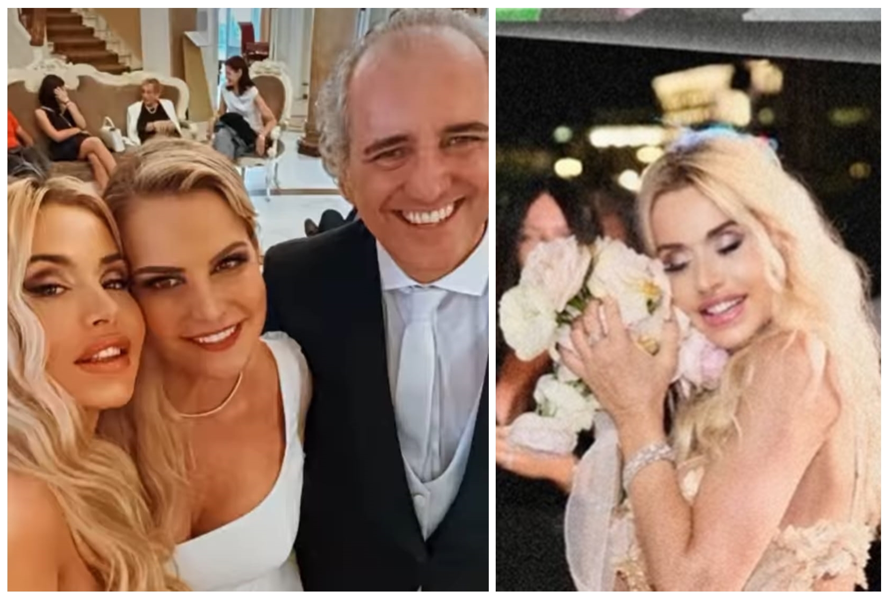 valeria marini al matrimonio di simona ventura