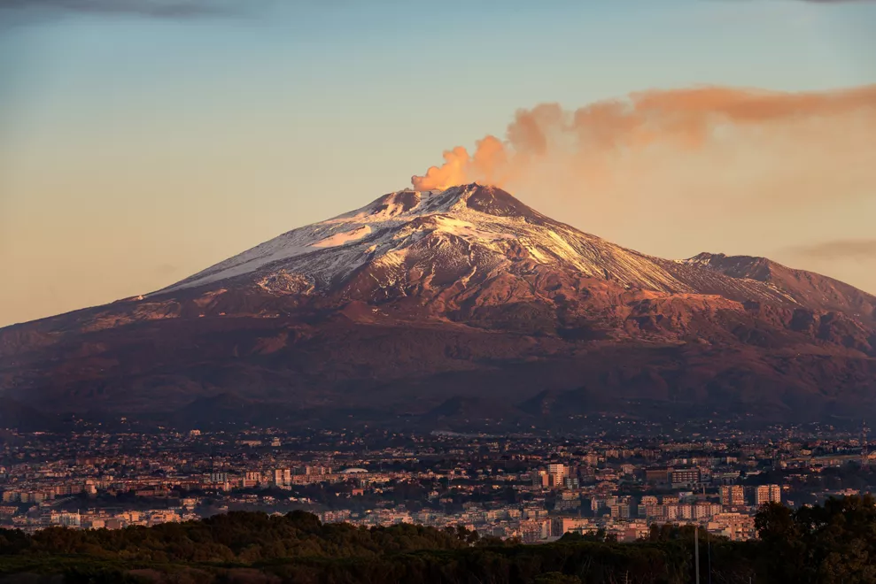 il vento delletna vulcano